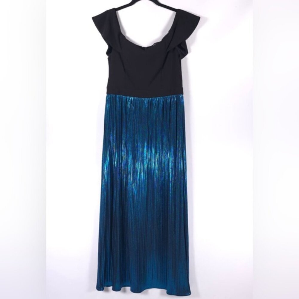 NWT ADDISON EVENINGS‎ Prom Dress Social Satin Pleated Skirt N2350B4 Size 10 - Picture 4 of 15